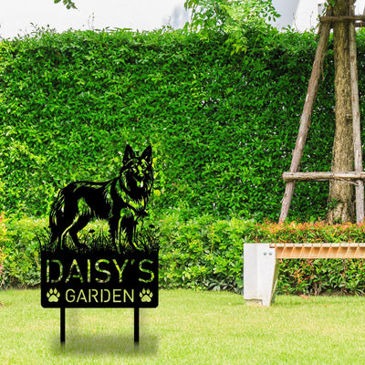 Custom Belgian Tervuren Dog Metal Memorial Garden Stake Personalized Pet Grave Marker Name Sign Remembrance Stake Decor Sympathy Dog Loss