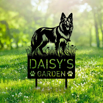 Custom Belgian Tervuren Dog Metal Memorial Garden Stake Personalized Pet Grave Marker Name Sign Remembrance Stake Decor Sympathy Dog Loss