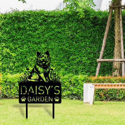Custom Finnish Spitz Dog Metal Memorial Garden Stake Personalized Pet Grave Marker Name Sign Remembrance Stake Decor Sympathy Dog Loss