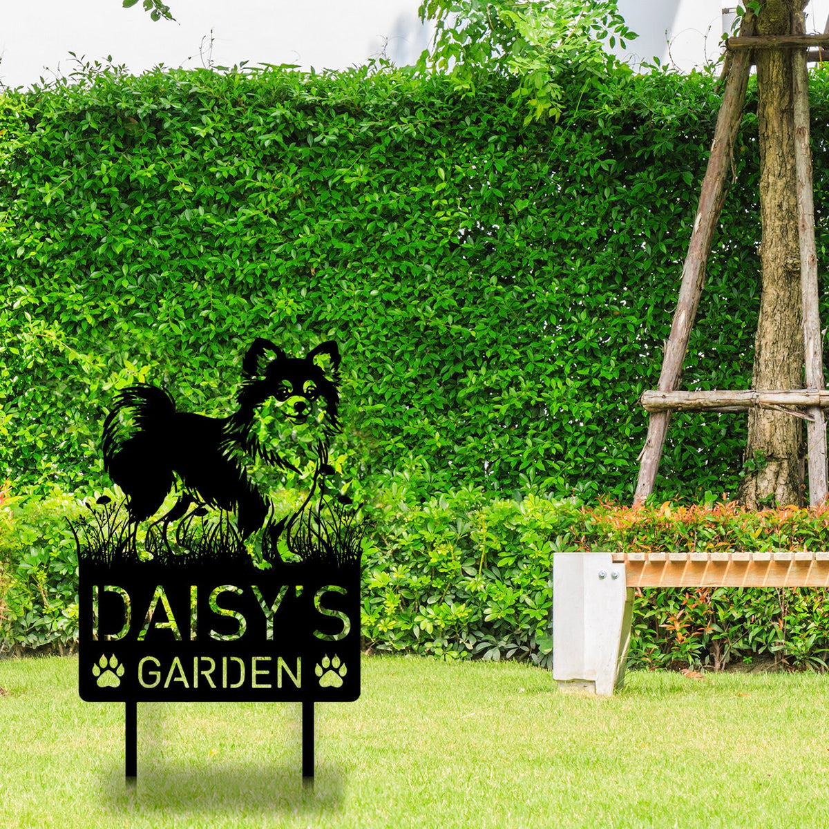 Custom Pomeranian Dog Metal Memorial Garden Stake Personalized Pet Grave Marker Name Sign Remembrance Stake Decor Sympathy Dog Loss Gift