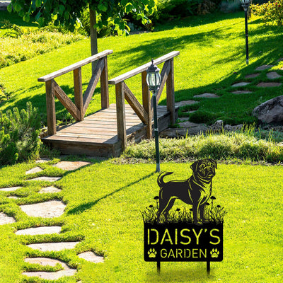 Custom Pug Dog Metal Memorial Garden Stake Personalized Pet Grave Marker Name Sign Remembrance Stake Decor Sympathy Dog Loss Gift Pug Sign