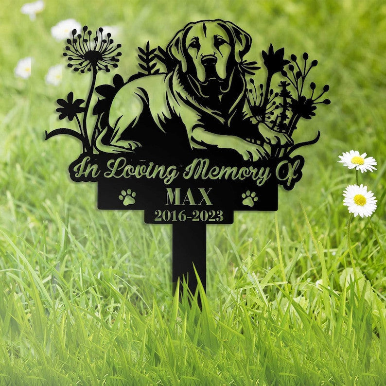 Personalized Dog Memorial Stake, Metal Stake, Labrador Retriever, Pet Grave Marker, Sympathy Sign, Remembrance Stake,Labrador Retriever Sign
