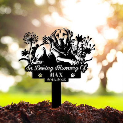 Personalized Dog Memorial Stake, Metal Stake, Labrador Retriever, Pet Grave Marker, Sympathy Sign, Remembrance Stake,Labrador Retriever Sign