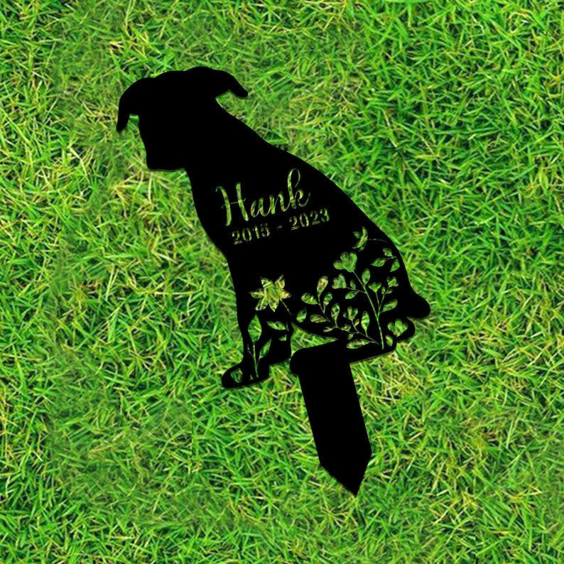 Custom Dog Memorial Stake, Metal Stake, Boxer Dog Loss, Sympathy Sign, Pet Grave Marker, Remembrance Stake, Outdoor Sign, Boxer Stake