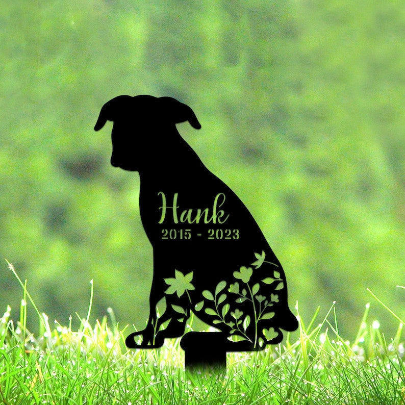 Custom Dog Memorial Stake, Metal Stake, Boxer Dog Loss, Sympathy Sign, Pet Grave Marker, Remembrance Stake, Outdoor Sign, Boxer Stake