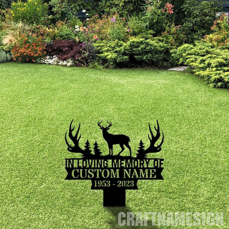 Custom Deer Hunting Memorial Stake, Cemetery Stake, Grave Marker, Memorial Stake, Hunter Loss, In Memorial Of Gift, Hunter Loss, Dad Lost