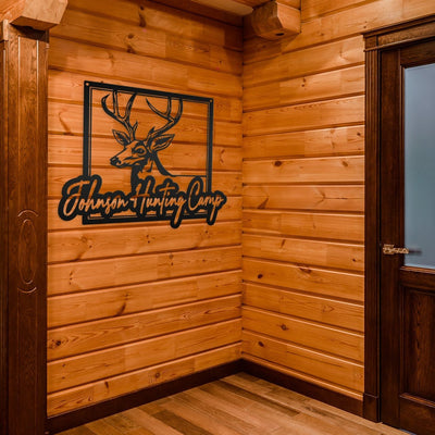 Personalized Deer Hunting Camp Metal Sign - Your Own Wording