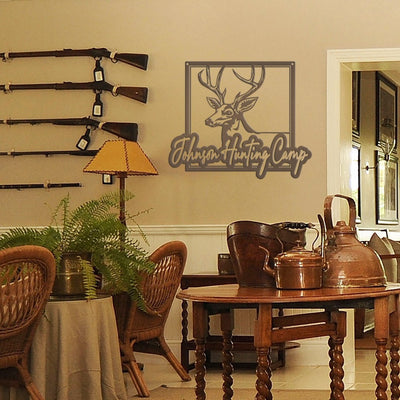 Personalized Deer Hunting Camp Metal Sign - Your Own Wording