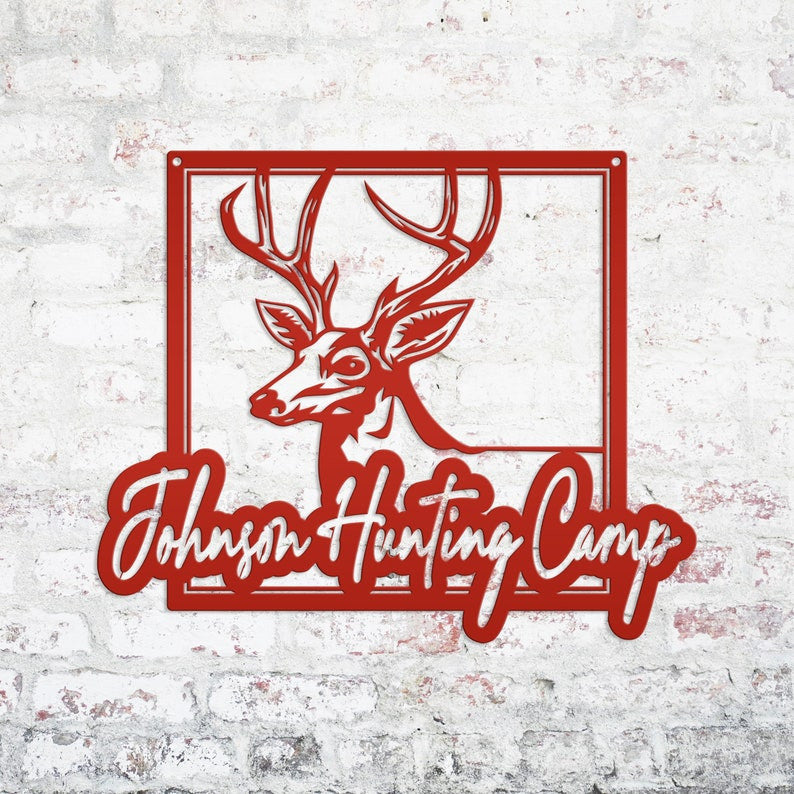 Personalized Deer Hunting Camp Metal Sign - Your Own Wording