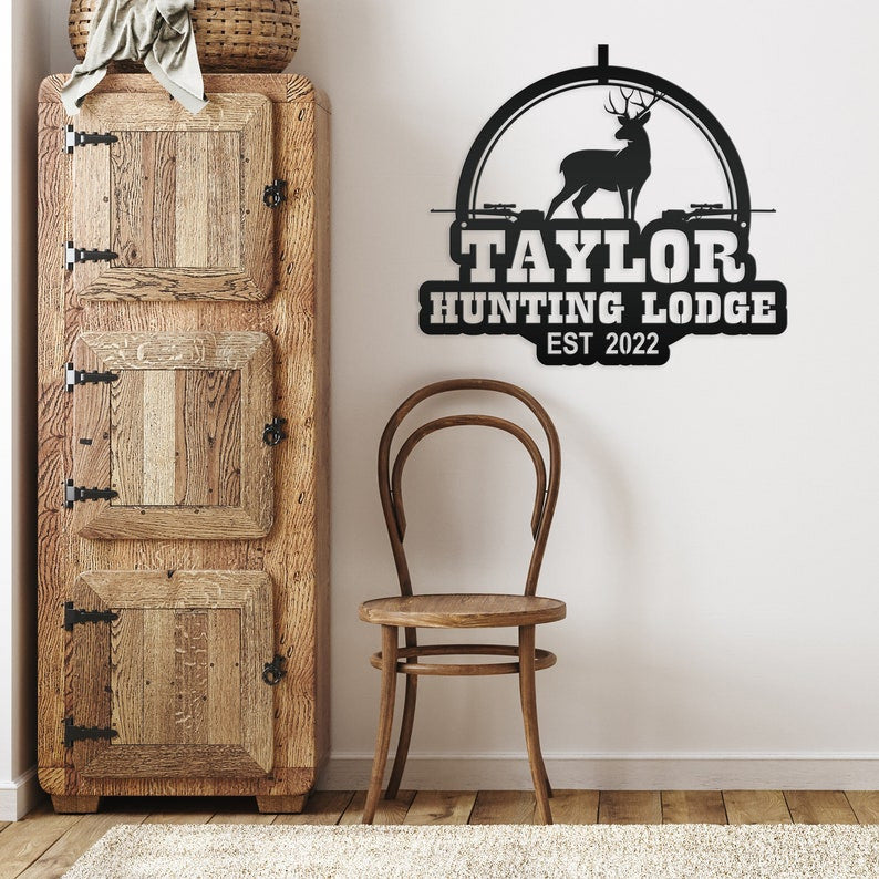 Custom Deer Hunting Metal Sign Home Decor Wall Art