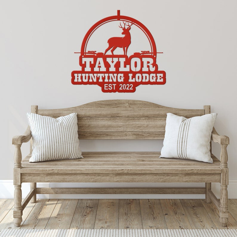 Custom Deer Hunting Metal Sign Home Decor Wall Art