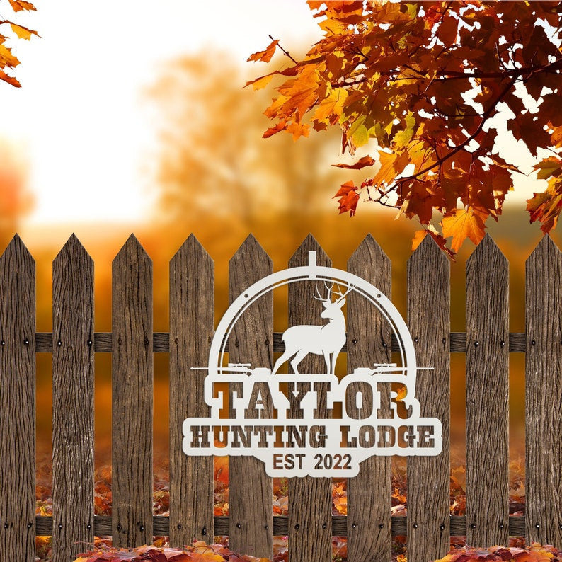 Custom Deer Hunting Metal Sign Home Decor Wall Art
