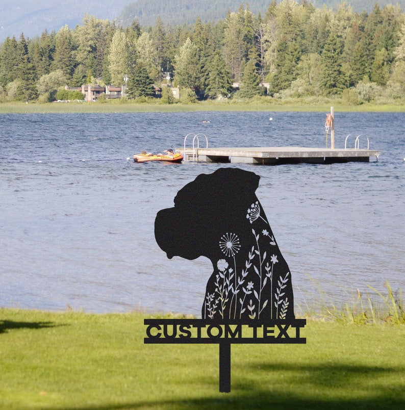 Custom Boxer Dog Memorial Stake Sign,Pet Grave Markers Sign, Metal Sign With Stake,Pet Loss Gift,Sympathy Sign, Remembrance Stake