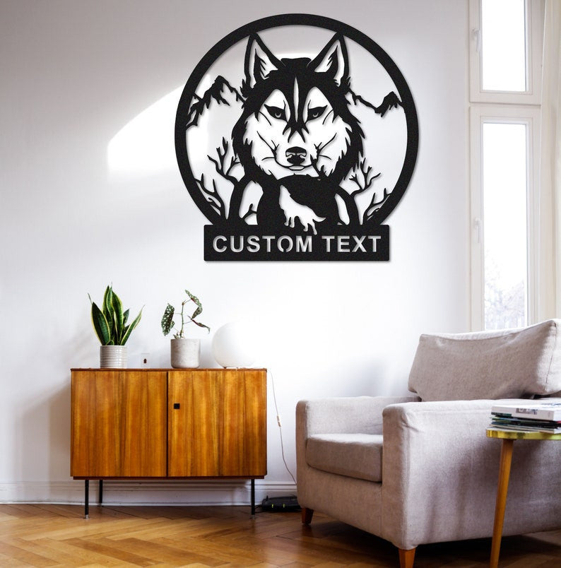 Howling Wolf Sign, Custom Wolf Wall Decor, Wolf Wall Decor, Wolf name sign, Animal Sign, Personalized hunting sign, Hunter Gift, Wolf Gift