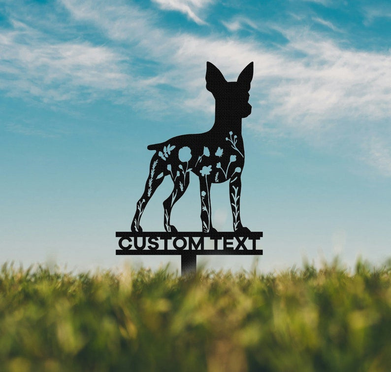 Custom Miniature Pinscher Memorial Stake Sign,Pet Grave Markers Sign, Metal Sign With Stake,Pet Loss Gift,Sympathy Sign, Remembrance Stake
