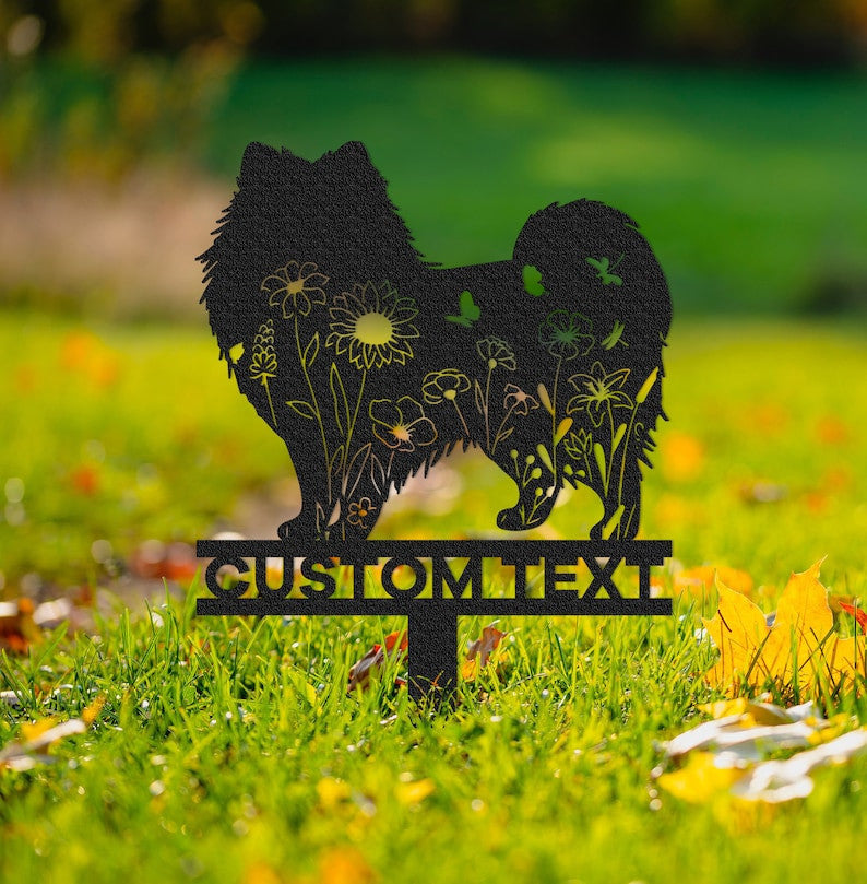 Custom Pomeranian Memorial Stake Sign, Pet Grave Markers Sign, Metal Sign With Stake, Pet Loss Gift,Sympathy Sign, Remembrance Stake