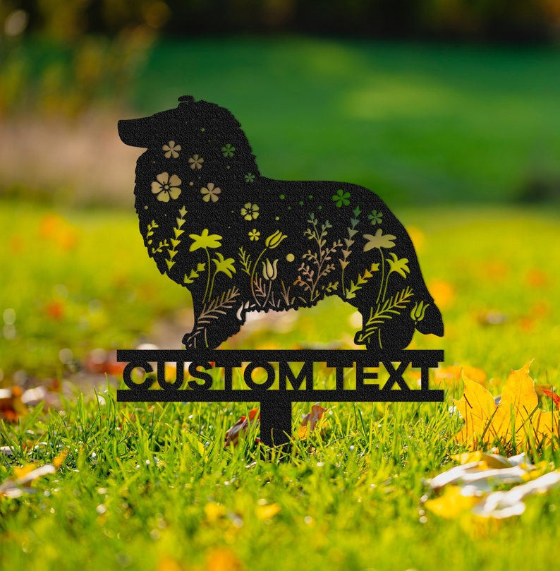 Custom Shetland Sheepdog Memorial Stake Sign, Pet Grave Markers Sign, Sheltie Metal Sign With Stake, Pet Loss Gift, Sympathy Remembrance Stake