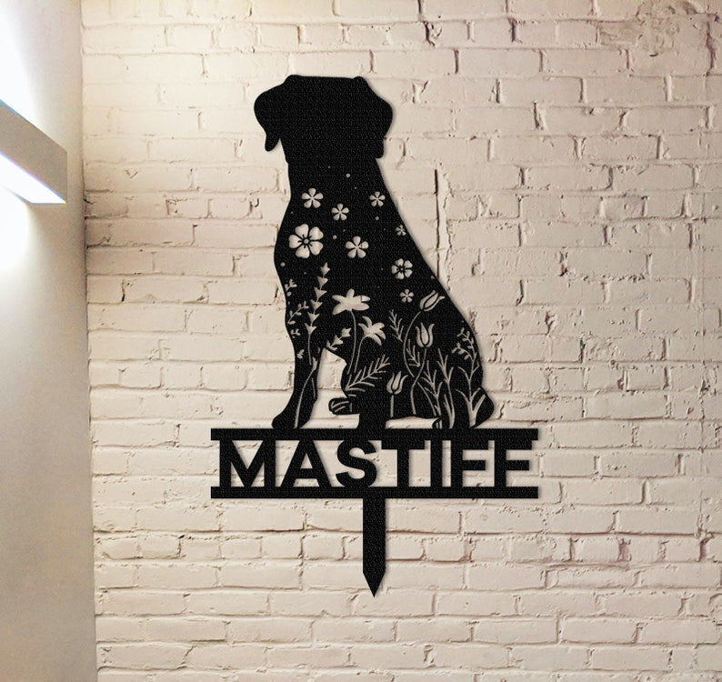 Custom Mastiff Memorial Stake Sign, Pet Grave Markers Sign, Metal Sign With Stake, Pet Loss Gift,Sympathy Sign, Remembrance Stake