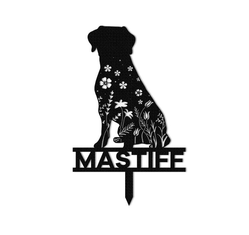 Custom Mastiff Memorial Stake Sign, Pet Grave Markers Sign, Metal Sign With Stake, Pet Loss Gift,Sympathy Sign, Remembrance Stake