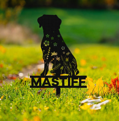 Custom Mastiff Memorial Stake Sign, Pet Grave Markers Sign, Metal Sign With Stake, Pet Loss Gift,Sympathy Sign, Remembrance Stake
