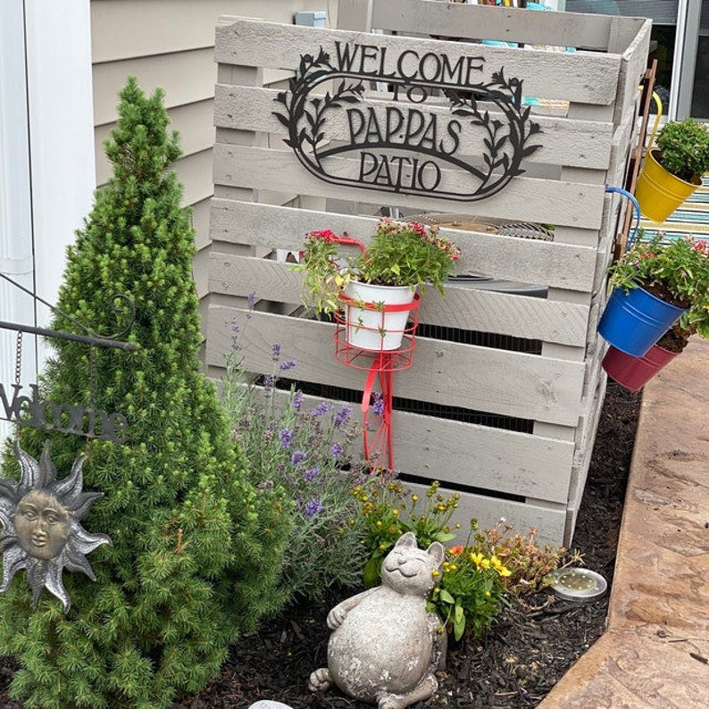 Custom Metal Hanging Garden Sign, Grandparents Day Garden Gift