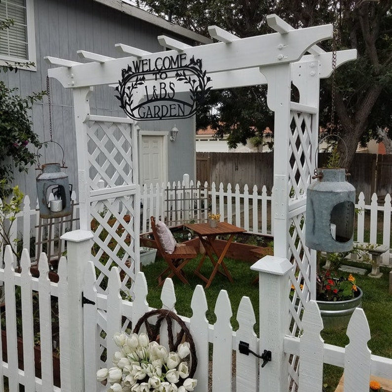 Custom Metal Hanging Garden Sign, Grandparents Day Garden Gift