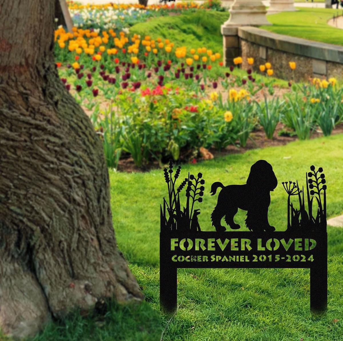 Cocker Spaniel Memorial Stake Sign Personalized Pet Grave Markers Sign Custom Sign With Stake Pet Loss Gift Sympathy Sign Remembrance Stake