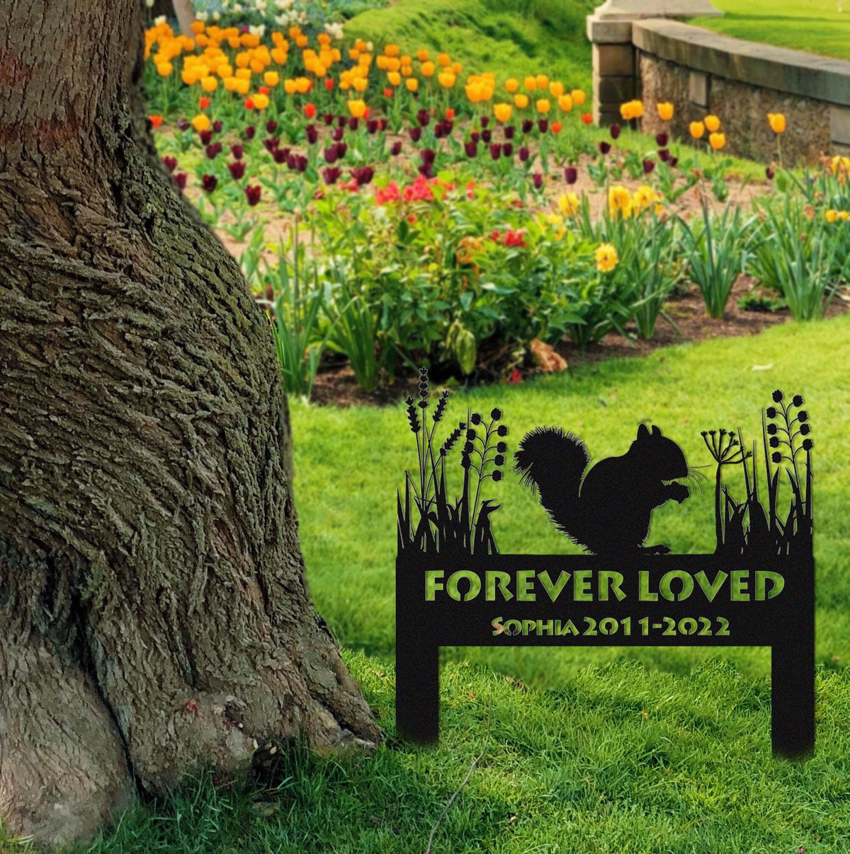 Squirrel Memorial Stake Sign Personalized Pet Grave Markers Sign Squirrel Gift Sign With Stake Pet Loss Gift Sympathy Sign Remembrance Stake