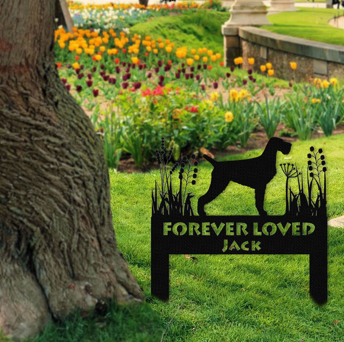 German Wirehaired Memorial Stake Sign Personalized Pet Grave Markers Sign Dog Sign With Stake Pet Loss Gift Sympathy Sign Remembrance Stake