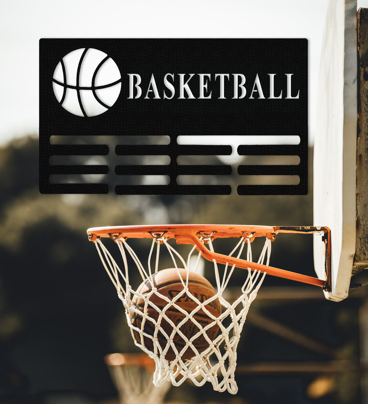 Custom Basketball Medal Hanger Personalized Basketball Medal Hanger With Name Basketball Awards Display 12 Rungs For Medals Ribbons