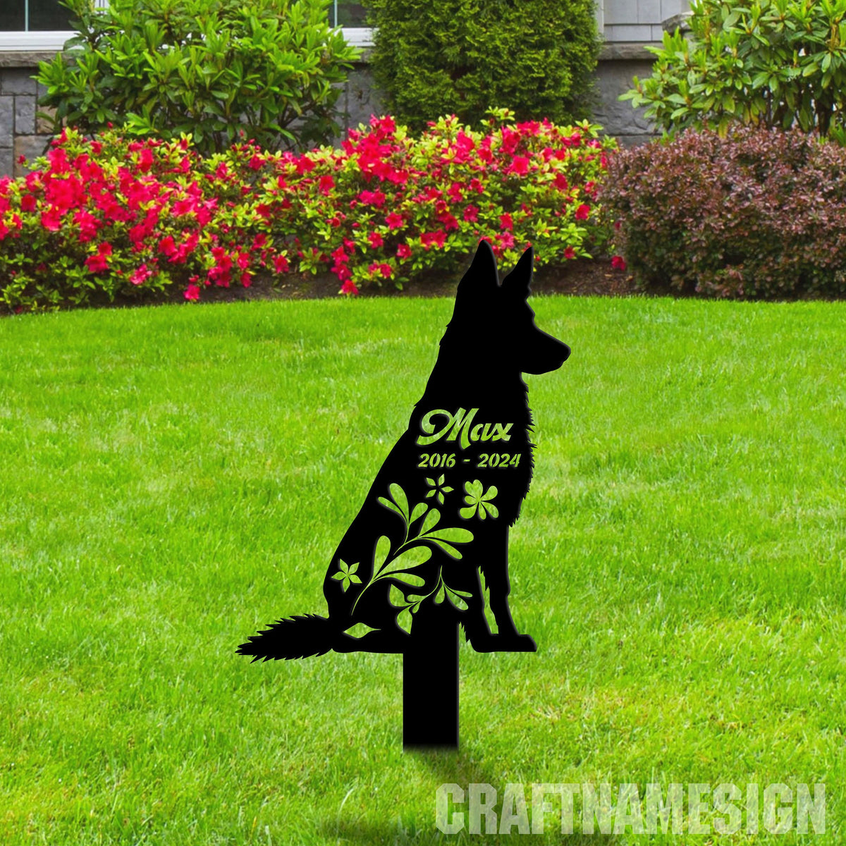 Custom German Shepherd Dog Memorial Stake Personalized German Shepherd Garden Memorial Pet Memorial Plaque Cemetery Stake Dog Loss Gift
