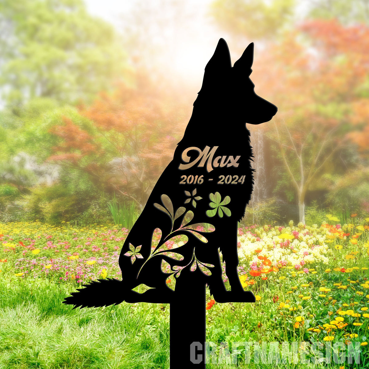 Custom German Shepherd Dog Memorial Stake Personalized German Shepherd Garden Memorial Pet Memorial Plaque Cemetery Stake Dog Loss Gift