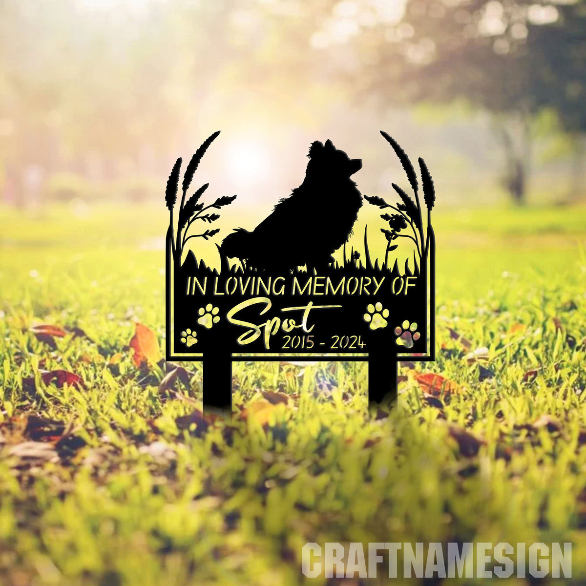 Custom Pomeranian Dog Memorial Stake Personalized Pomeranian Garden Memorial Pet Memorial Plaque Cemetery Stake Dog Remembrance Gift