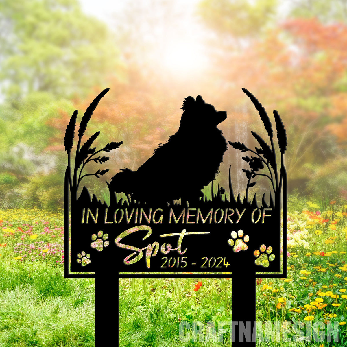 Custom Pomeranian Dog Memorial Stake Personalized Pomeranian Garden Memorial Pet Memorial Plaque Cemetery Stake Dog Remembrance Gift