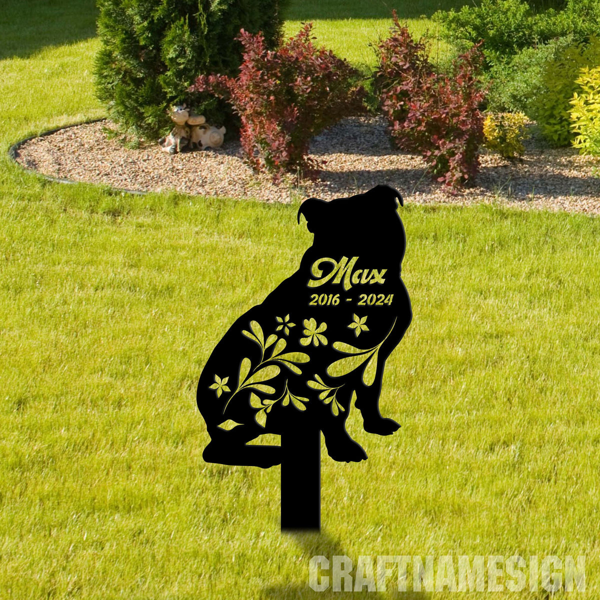 Custom Bulldog Memorial Stake Personalized Bulldog Garden Memorial Pet Memorial Plaque Cemetery Stake Remembrance Gift Dog Loss Stake