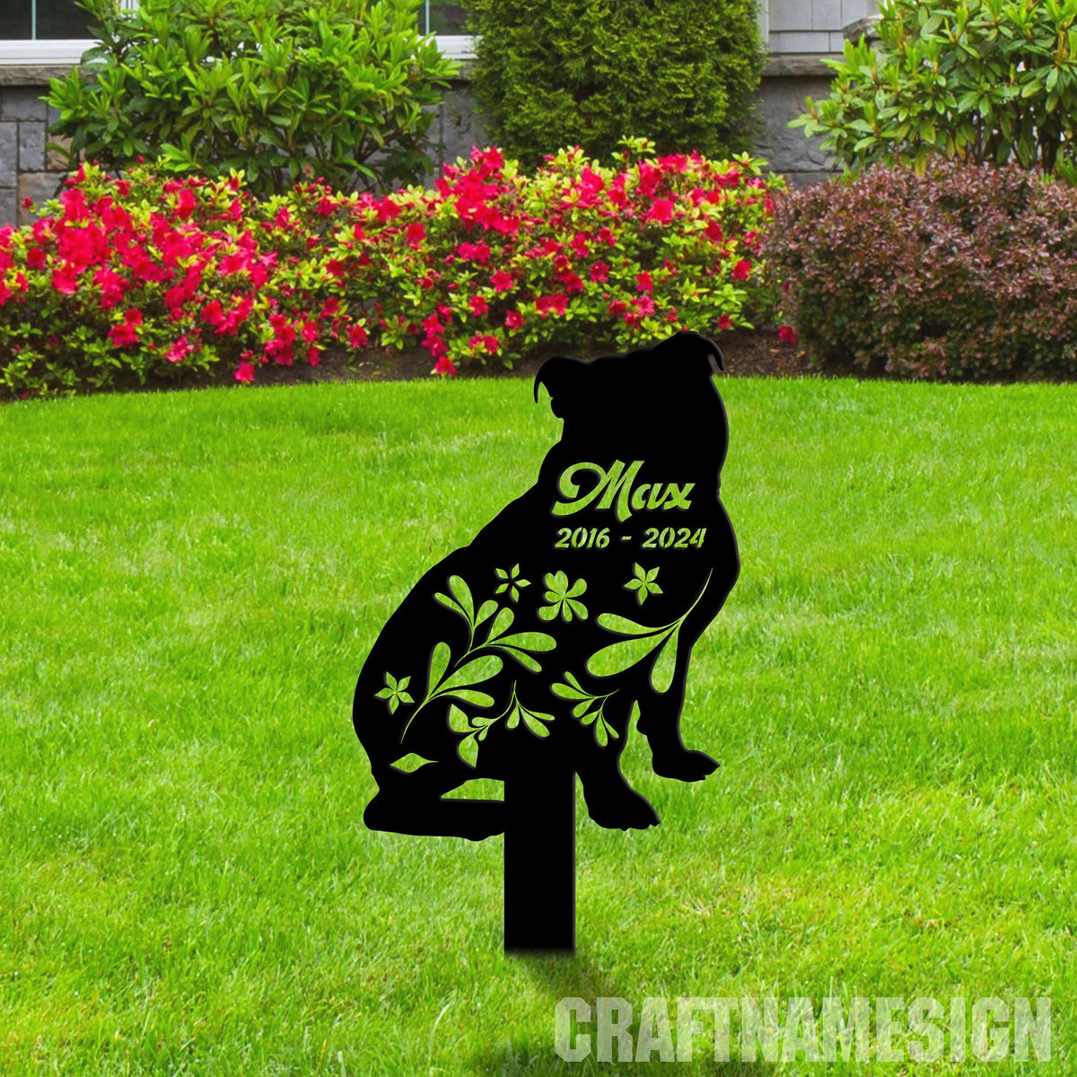 Custom Bulldog Memorial Stake Personalized Bulldog Garden Memorial Pet Memorial Plaque Cemetery Stake Remembrance Gift Dog Loss Stake
