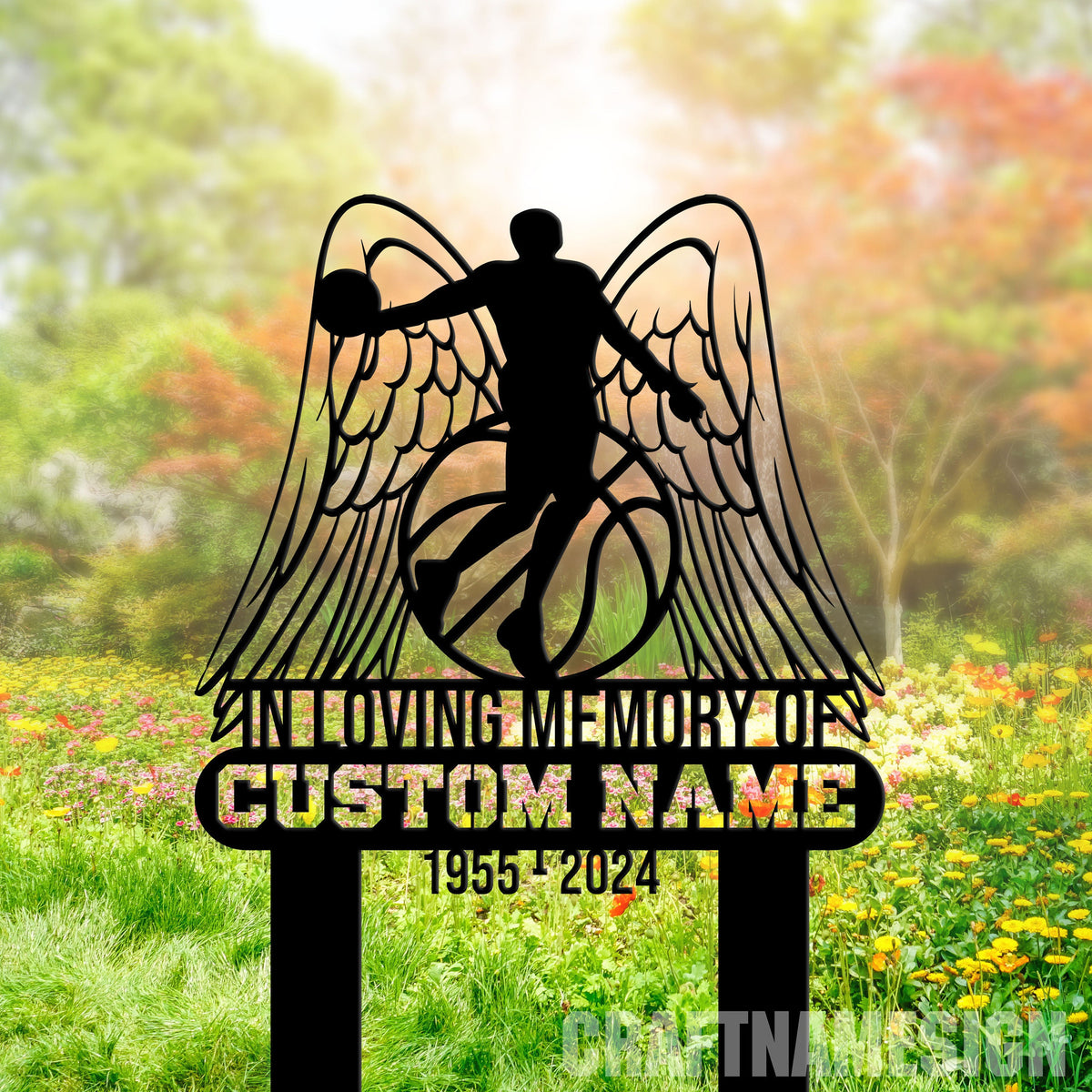 Custom Basketball Memorial Cross For Grave Stake Personalized Basketball Garden Memorial Memorial Plaque Cemetery Stake Remembrance Gift