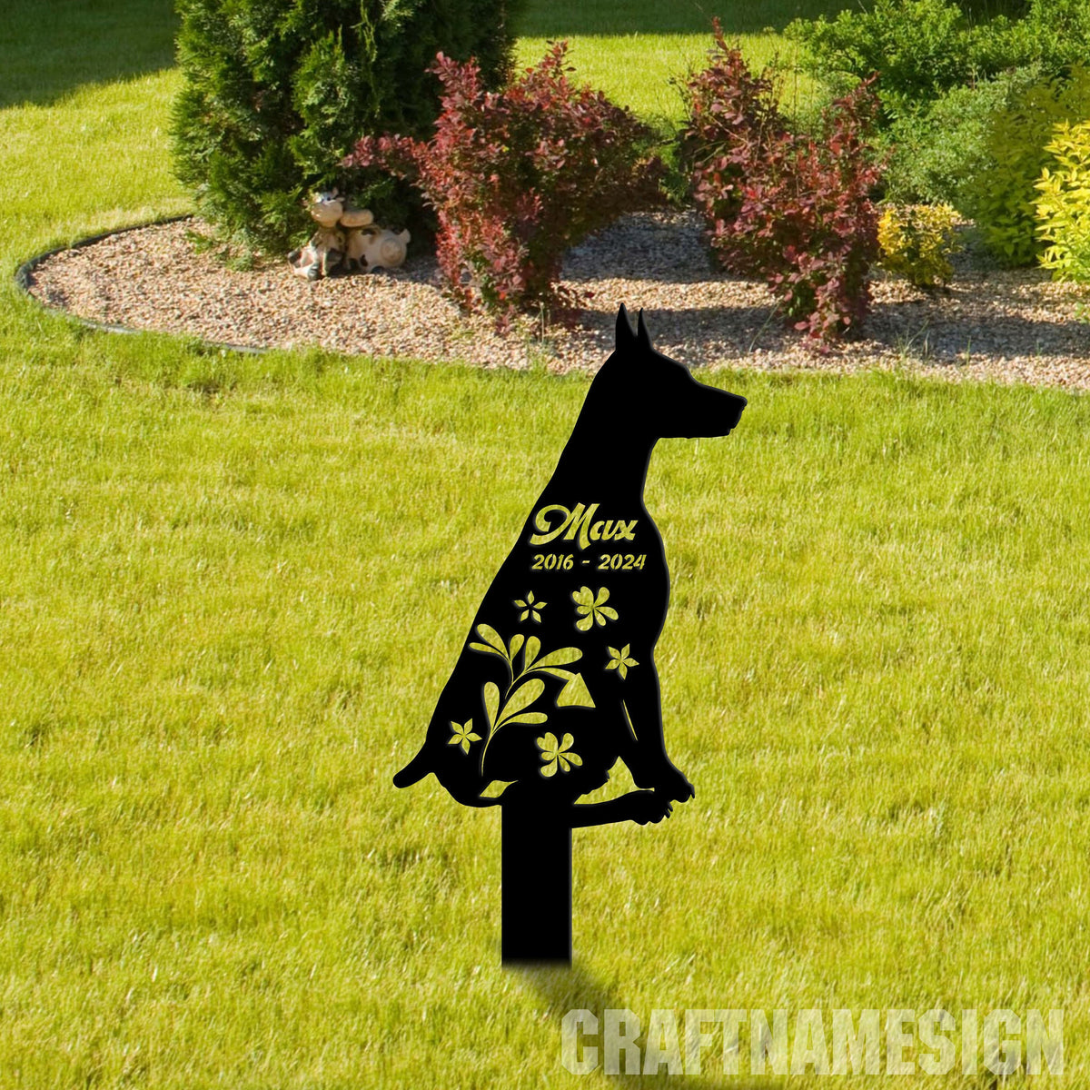 Custom Doberman Pinscher Dog Memorial Stake Personalized Doberman Dog Garden Memorial Pet Memorial Plaque Cemetery Stake Dog Loss Gift