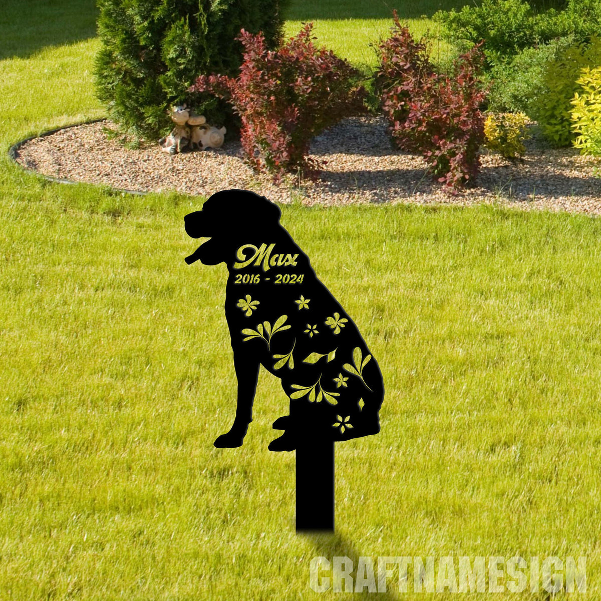 Custom Rottweiler Dog Memorial Stake Personalized Rottweiler Dog Garden Memorial Pet Memorial Plaque Cemetery Stake Remembrance Gift
