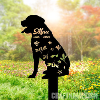 Custom Rottweiler Dog Memorial Stake Personalized Rottweiler Dog Garden Memorial Pet Memorial Plaque Cemetery Stake Remembrance Gift