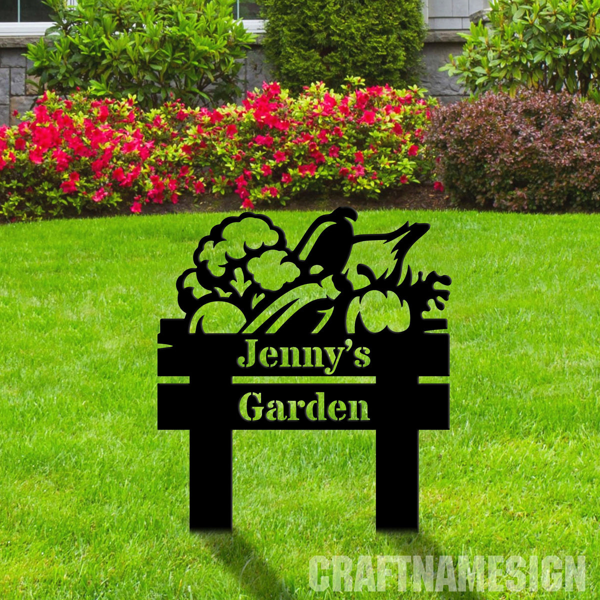 Custom Vegetables Metal Garden With Stake Garden Stake Decor Personalized Grandma's Garden Stake Outdoor Metal Garden Yard Stake