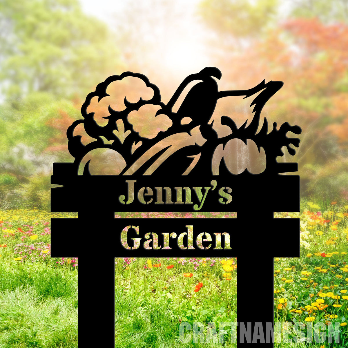 Custom Vegetables Metal Garden With Stake Garden Stake Decor Personalized Grandma's Garden Stake Outdoor Metal Garden Yard Stake