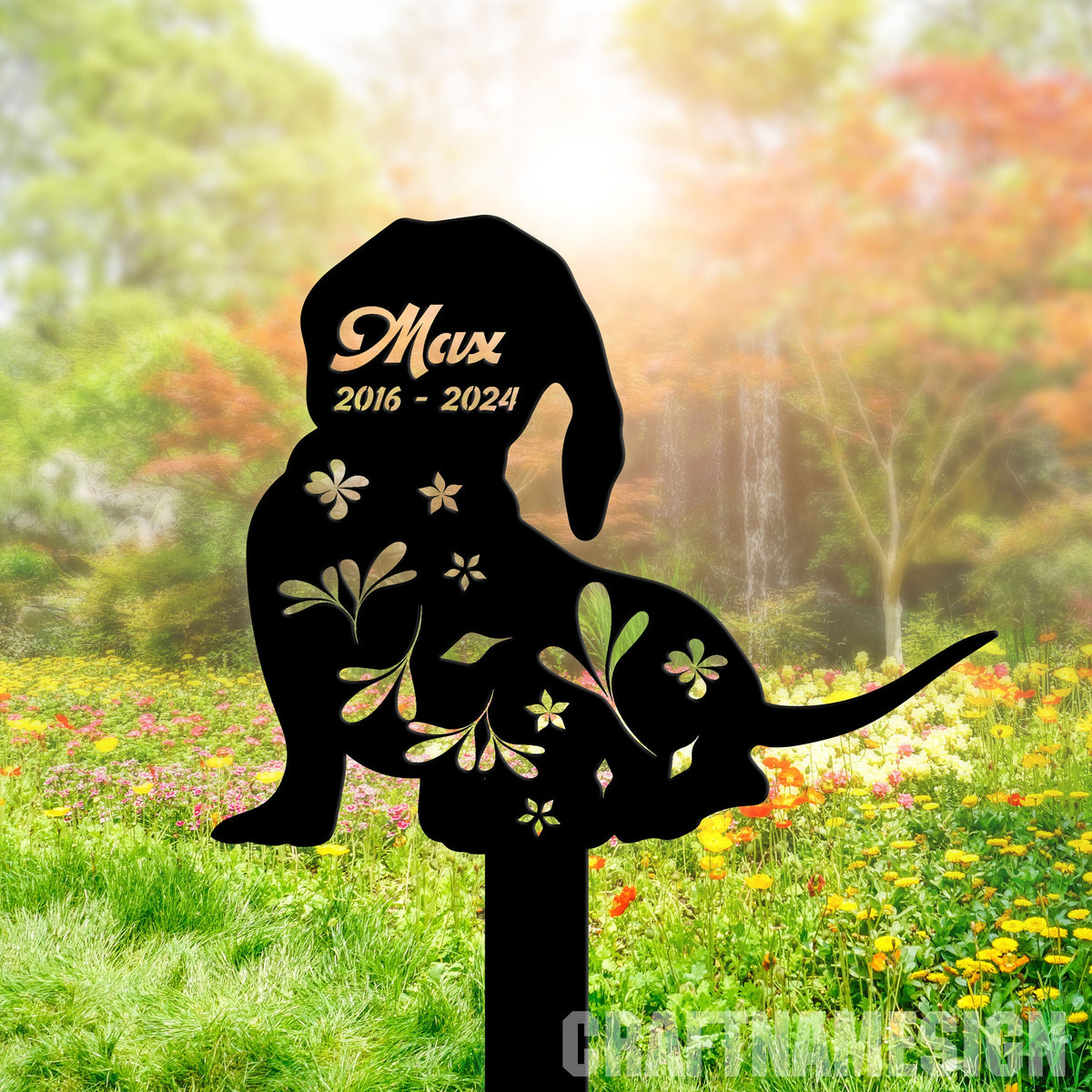 Custom Dachshund Dog Memorial Stake Personalized Dachshund Dog Garden Memorial Pet Memorial Plaque Cemetery Stake Remembrance Gift