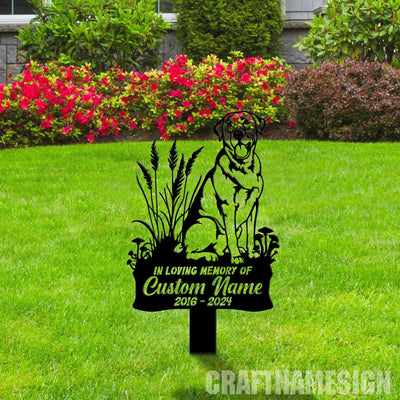 Personalized Golden Labrador Retriever Dog Memorial Metal Garden Stake Custom Golden Dog Garden Memorial Cemetery Stake Remembrance Gift