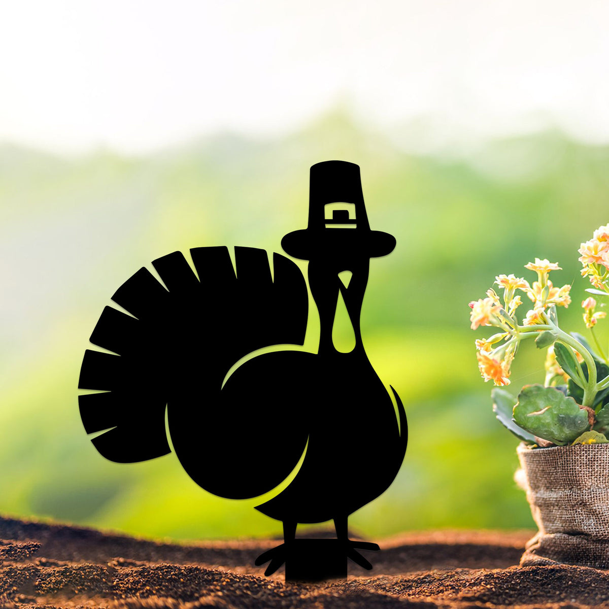 Thanksgiving Turkey Shadow Caster Metal Stake Thanksgiving Outdoor Decor Garden Stake Thanksgiving Shadow Caster Turkey Metal Yard Art