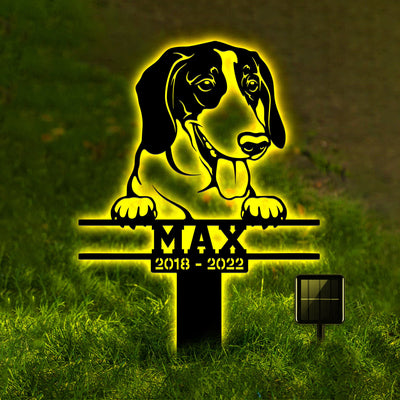 American Foxhound Metal Stake With Solar Led Light Foxhound Gifts Foxhound Memorial Garden Stake Dog Metal Yard Art Dog Loss Gift Sign
