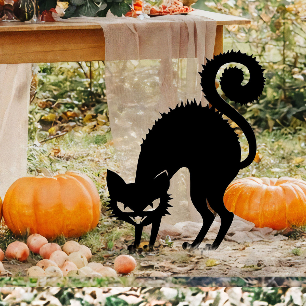 Black Cat Halloween Metal Stake Angry Cat Outdoor Decor Metal Yard Stake Lawn Decor Halloween Gift Creepy Cat Yard Stake Spooky Cat