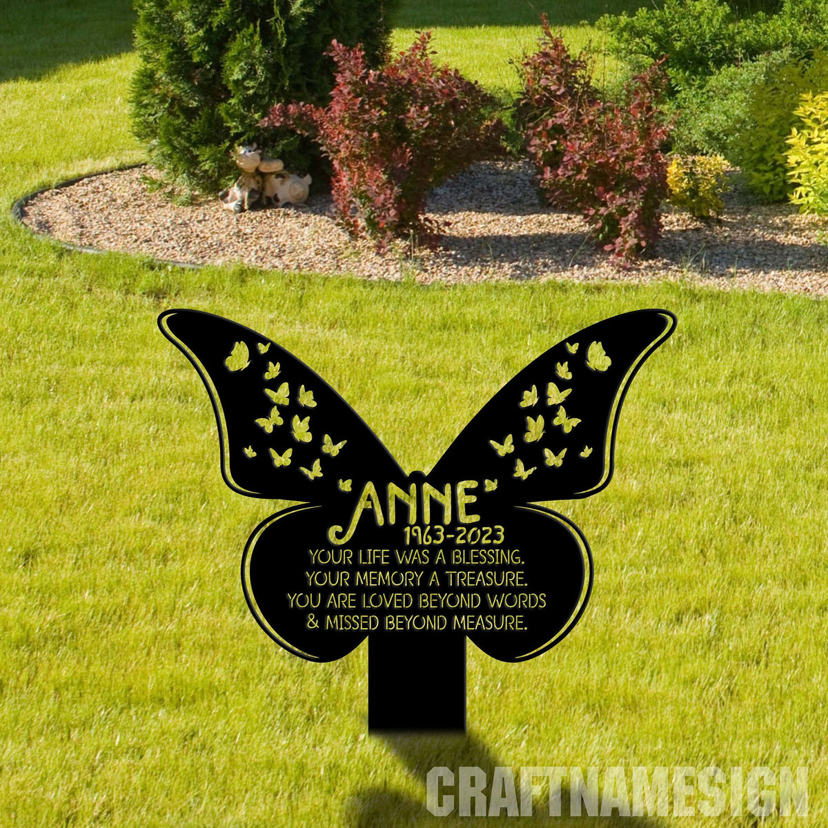 Custom Mom With Butterfly Memorial Stake Mom Metal Stake Sympathy Sign Mother Grave Marker Remembrance Stake Garden Decor Mom Loss