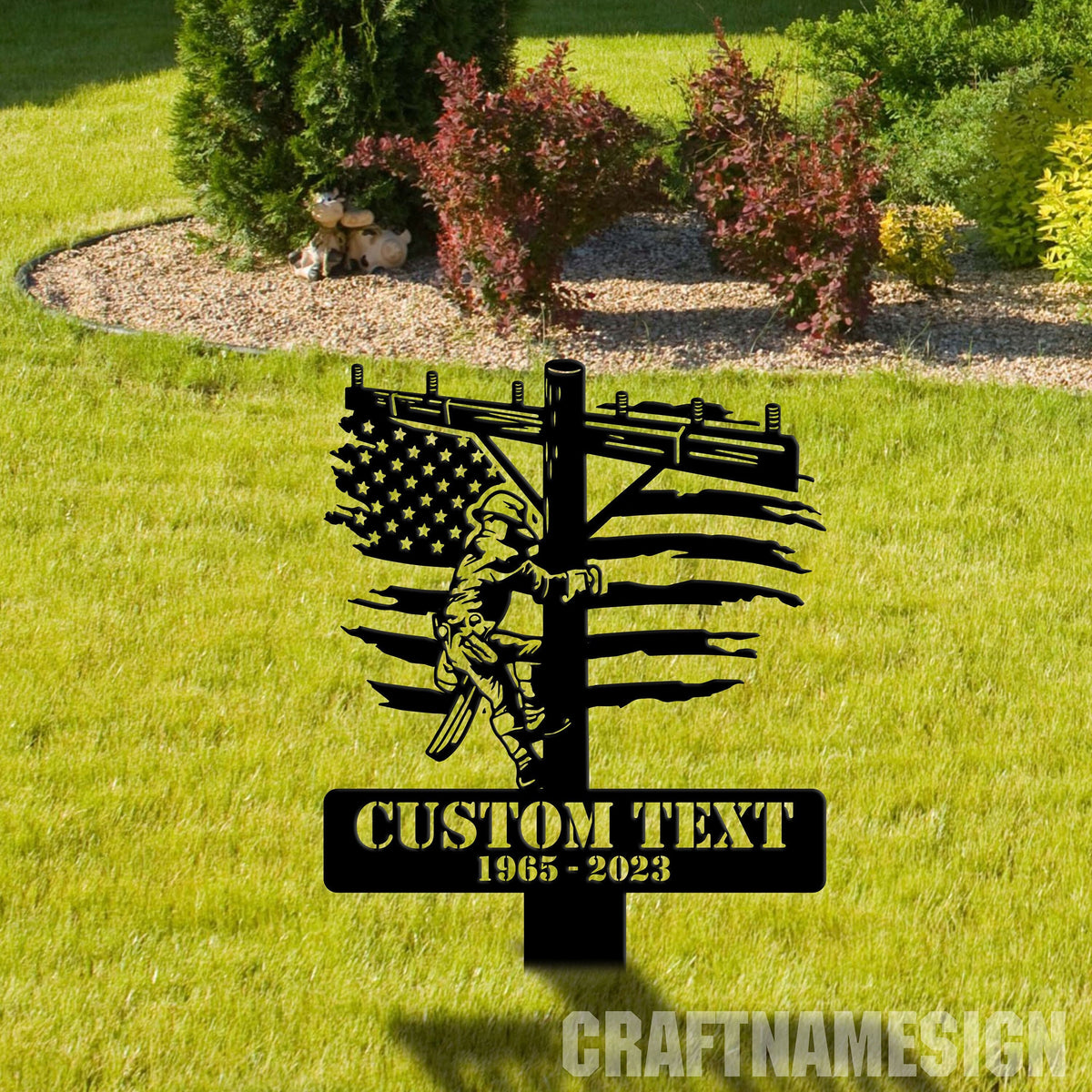 Custom Lineman Memorial Stake Memorial Plaque With Stake In Memorial Of Gift Lineman Loss Lineman Cross Grave Marker Cemetery Stake
