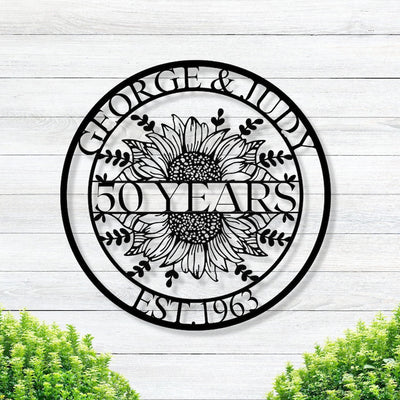 Metal Anniversary Sign Wedding Anniversary Gift For Parents